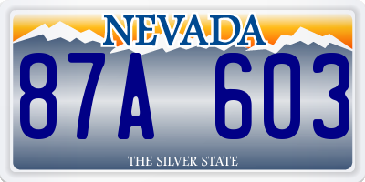 NV license plate 87A603