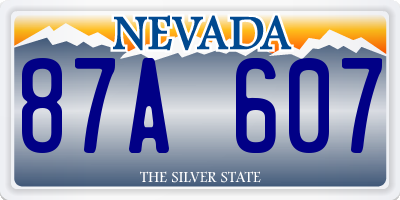 NV license plate 87A607