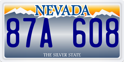 NV license plate 87A608