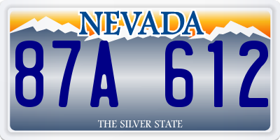 NV license plate 87A612