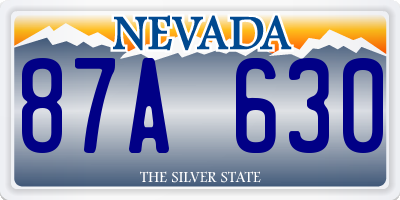 NV license plate 87A630