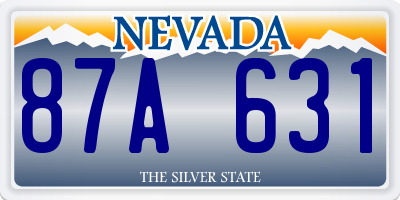 NV license plate 87A631