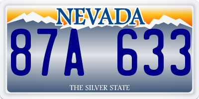 NV license plate 87A633