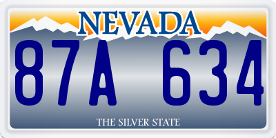 NV license plate 87A634