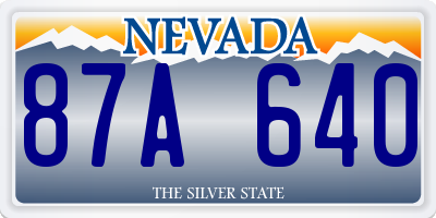 NV license plate 87A640
