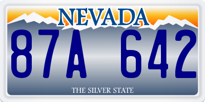 NV license plate 87A642