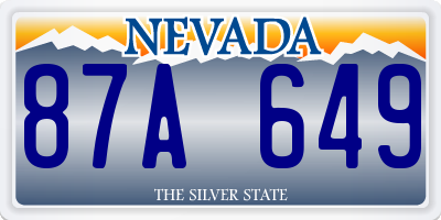 NV license plate 87A649