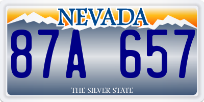 NV license plate 87A657