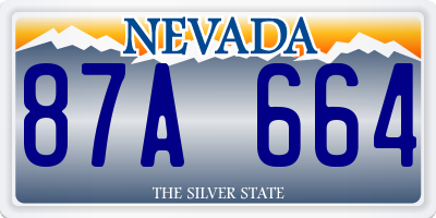 NV license plate 87A664