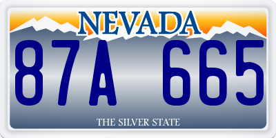 NV license plate 87A665