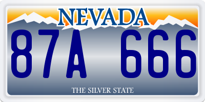 NV license plate 87A666