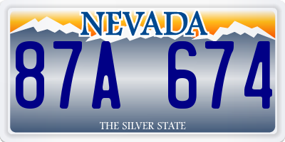 NV license plate 87A674