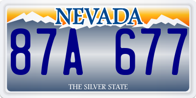 NV license plate 87A677