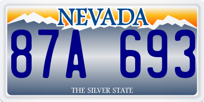 NV license plate 87A693