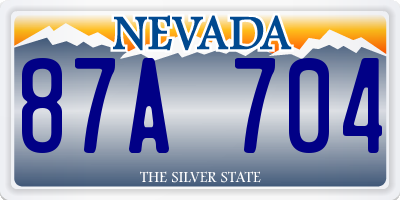 NV license plate 87A704