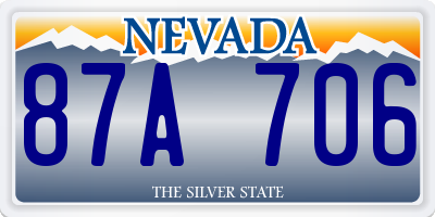 NV license plate 87A706
