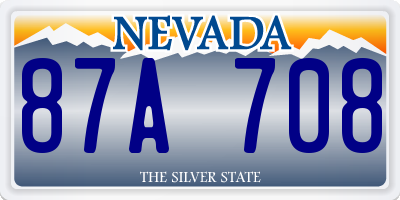 NV license plate 87A708