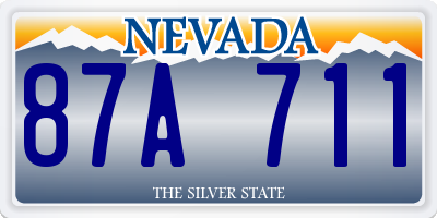 NV license plate 87A711