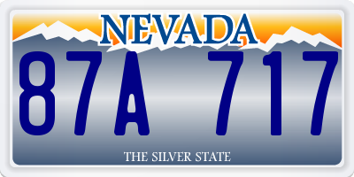 NV license plate 87A717