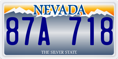 NV license plate 87A718