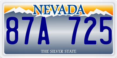 NV license plate 87A725