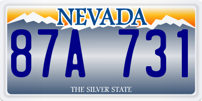 NV license plate 87A731