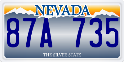 NV license plate 87A735