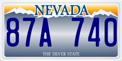 NV license plate 87A740