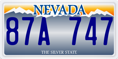 NV license plate 87A747