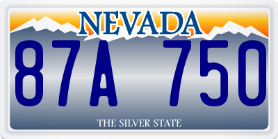 NV license plate 87A750
