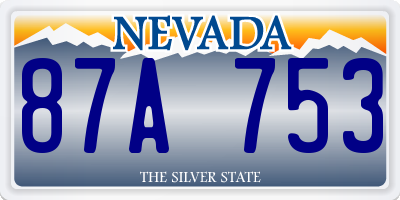 NV license plate 87A753
