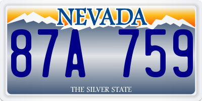 NV license plate 87A759