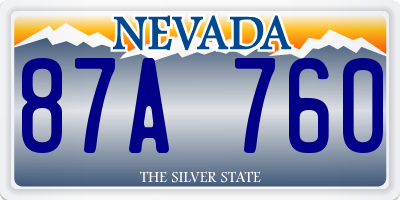NV license plate 87A760