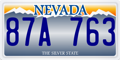 NV license plate 87A763