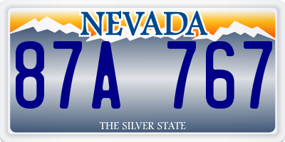 NV license plate 87A767