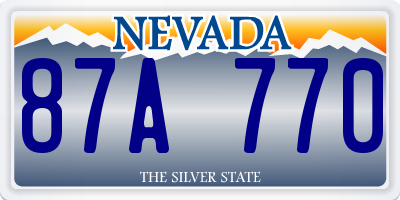 NV license plate 87A770