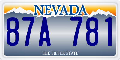 NV license plate 87A781