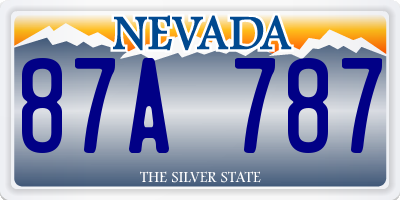 NV license plate 87A787