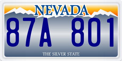 NV license plate 87A801