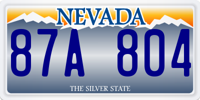 NV license plate 87A804
