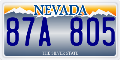 NV license plate 87A805