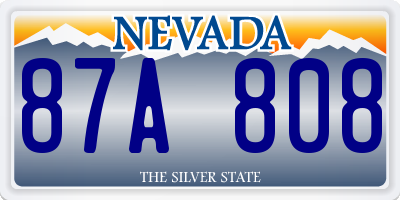 NV license plate 87A808