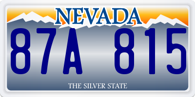 NV license plate 87A815