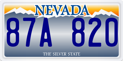 NV license plate 87A820