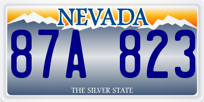 NV license plate 87A823