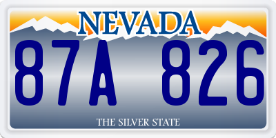 NV license plate 87A826