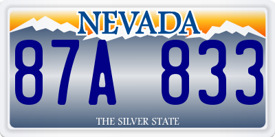 NV license plate 87A833