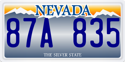 NV license plate 87A835