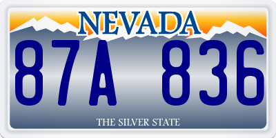 NV license plate 87A836