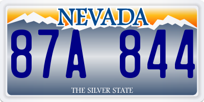 NV license plate 87A844